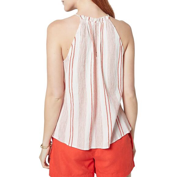 Joie Womens Larkyn Striped Cotton Sleeveless Blouse Top Porcelain Small NWT - Picture 2 of 6
